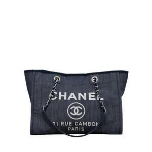 Chanel Deauville Large Denim Canvas Tote Bag
